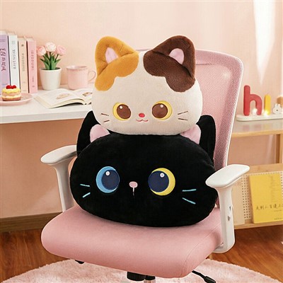 Mignon Et Adorable Tri-Color Cat Na Oreiller Ya Chat Noir Na Jouet Peluche